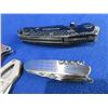 Image 3 : 4 Folding Pocket Knives - 3 are Lock Blade, 1 is Swiss Style w/ Sheath