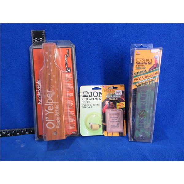 2 Game Calls, Box Call Camo Chalk & Jones Replacement Reed