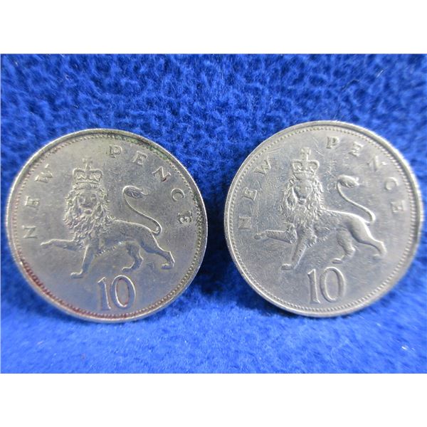 2 - 1968 UK 10 New Pence Coins