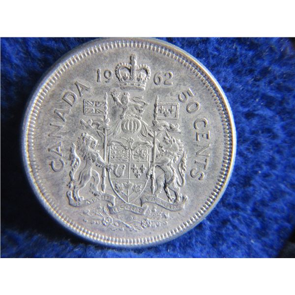 1962 Canadian 50 Cent Coin - .800 Silver