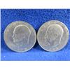 Image 1 : 2 - 1972 USA One Dollar Coins "Eisenhauer Dollar"