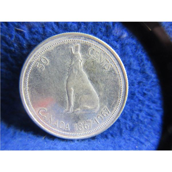 1967 Canadian 50 Cent Coin - 1867-1967 Confederation - .800 Silver