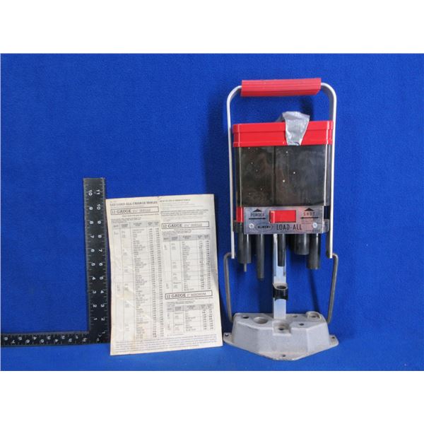 20 Gauge Lee Load-All Shotshell Reloading Press w/ Charge Table Chart