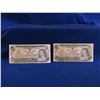 Image 1 : 2 Canadian One Dollar Bills - 1973 x 2