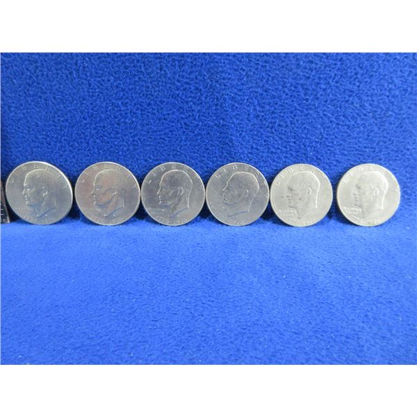 6 - 1776-1976 USA One Dollar Coins "Eisenhauer Dollar" (Bicentennial)