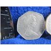 Image 5 : 4 United Kingdom 50 New Pence Coins - 1969, 1978, 1980, 1982