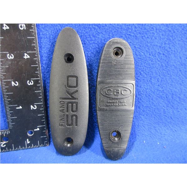 2 Butt Plates - Sako Finland (3 1/8" C/C) and CBC (3 1/8" C/C)