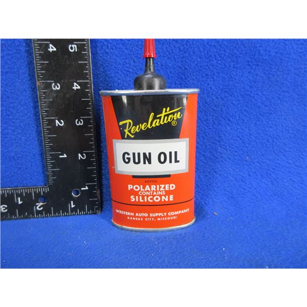 Vintage Revelation Gun Oil Empty Collector Tin 3 oz