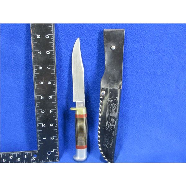 Vintage William Rodgers I Cut My Way Fixed Blade Knife with Sheath
