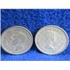Image 6 : 4 Canadian 25 Cent Coins - .800 Silver - 1943 x 2, 1954, 1961