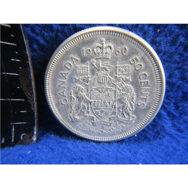 1960 Canadian 50 Cent Coin - .800 Silver