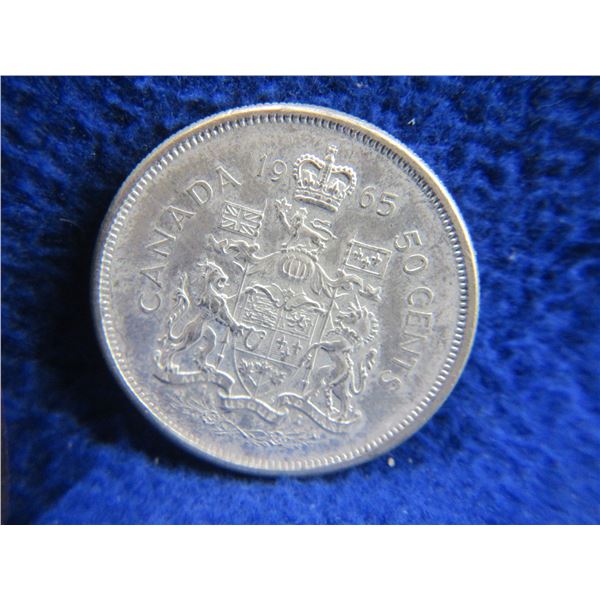 1965 Canadian 50 Cent Coin - .800 Silver