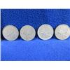 Image 1 : 4 Canadian 25 Cent Coins - .800 Silver - 1943, 1958, 1963, 1968