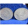 Image 2 : 4 Canadian 25 Cent Coins - .800 Silver - 1943, 1958, 1963, 1968