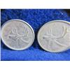 Image 3 : 4 Canadian 25 Cent Coins - .800 Silver - 1943, 1958, 1963, 1968