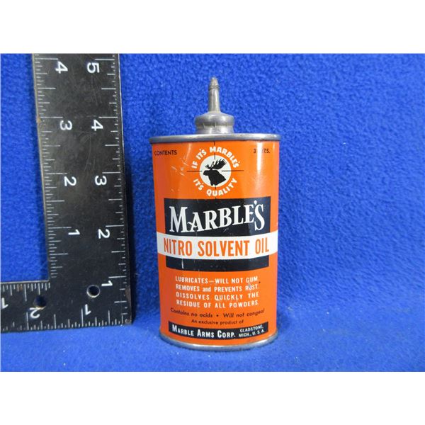 Vintage Marble's Nitro Solvent Oil Empty Collector Tin 3 oz