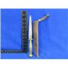 Image 2 : Dagger with Brass Handle & Incorrect Leather Sheath - 6 1/4" Blade