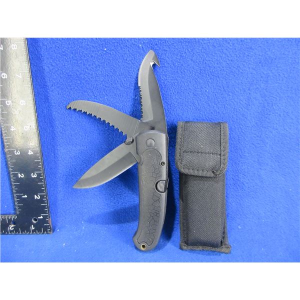NEW - 3 Blade Utility Knife with Sheath