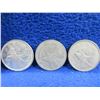 Image 1 : 3 Canadian 25 Cent Coins - .800 Silver - 1942, 1953, .500 Silver - 1968