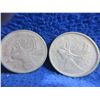 Image 3 : 3 Canadian 25 Cent Coins - .800 Silver - 1942, 1953, .500 Silver - 1968