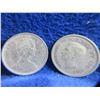 Image 5 : 3 Canadian 25 Cent Coins - .800 Silver - 1942, 1953, .500 Silver - 1968