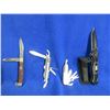Image 1 : 4 Folding Pocket Knives - 2 Swiss Style, 1 Lock Blade, 1 Damaged