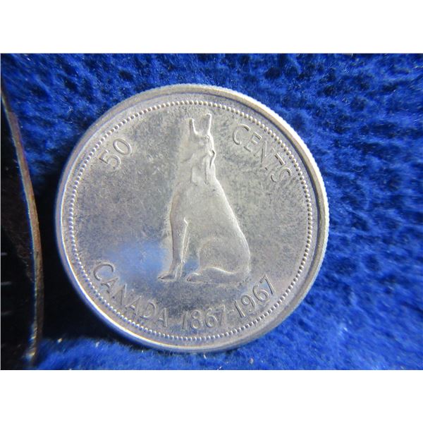 1967 Canadian 50 Cent Coin - 1867-1967 Confederation - .800 Silver
