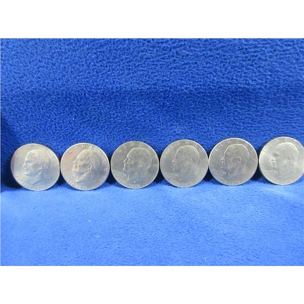 6 - 1776-1976 USA One Dollar Coins "Eisenhauer Dollar" (Bicentennial)