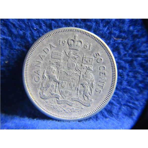 1961 Canadian 50 Cent Coin - .800 Silver