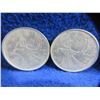 Image 2 : 4 Canadian 25 Cent Coins - .800 Silver - 1942, 1944, .500 Silver - 1968 x 2