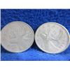 Image 3 : 4 Canadian 25 Cent Coins - .800 Silver - 1942, 1944, .500 Silver - 1968 x 2