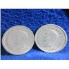 Image 6 : 4 Canadian 25 Cent Coins - .800 Silver - 1942, 1944, .500 Silver - 1968 x 2