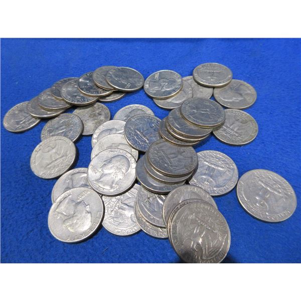 40 USA Quarter Dollar Coins - 1960's - 1990's