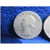 Image 2 : 3 USA 1/4 Dollar Coins "Washington Silver Quarter" - .900 Silver - 1943 x 2, 1953