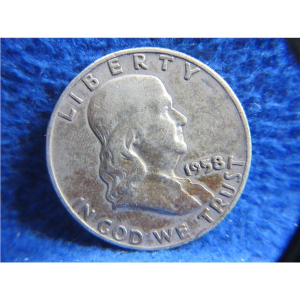 1958 USA "Franklin Half Dollar" - .900 Silver