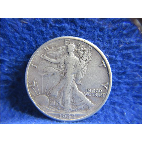 1942 USA "Walking Liberty Half Dollar" - .900 Silver