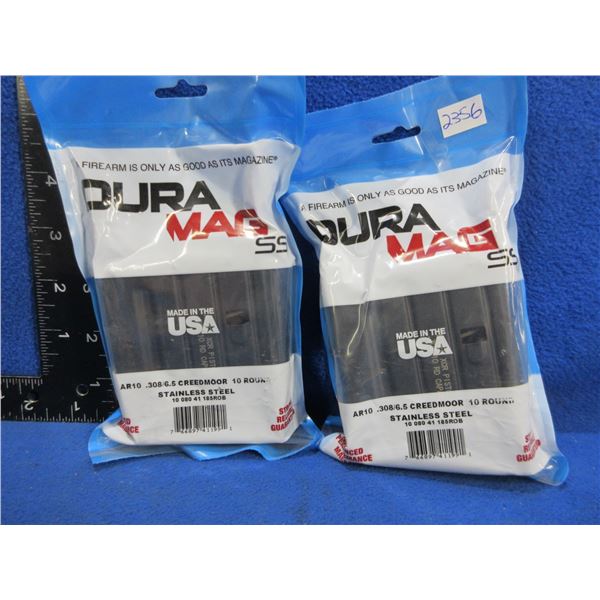 NEW - 2 - AR 10 .308/6.5 Creedmoor Dura Mag - 10 Round Magazines