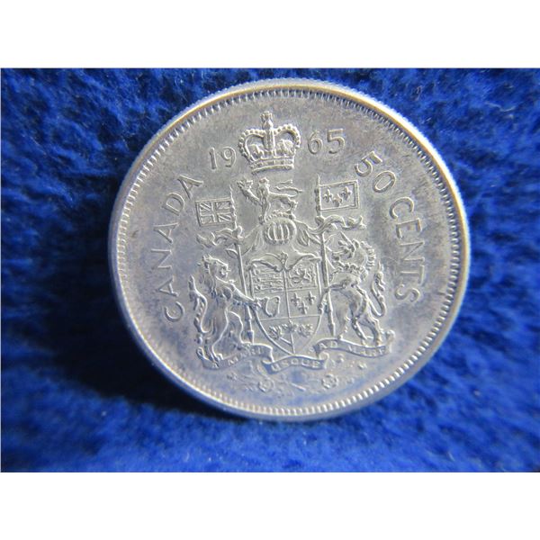 1965 Canadian 50 Cent Coin - .800 Silver
