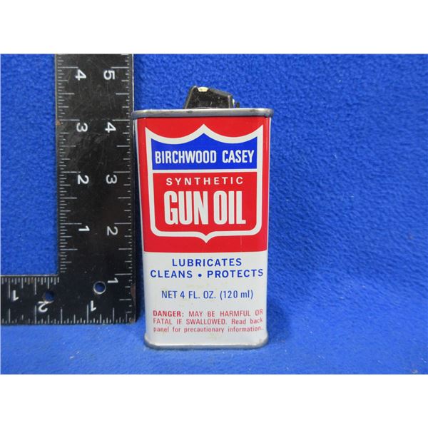 Vintage Birchwood Casey Synthetic Gun Oil Empty Collector Tin 4 oz
