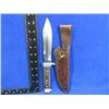 Image 1 : Rica Fixed Blade Hunting Knife w/ Leather Sheath & Stag Handle