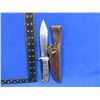 Image 2 : Rica Fixed Blade Hunting Knife w/ Leather Sheath & Stag Handle