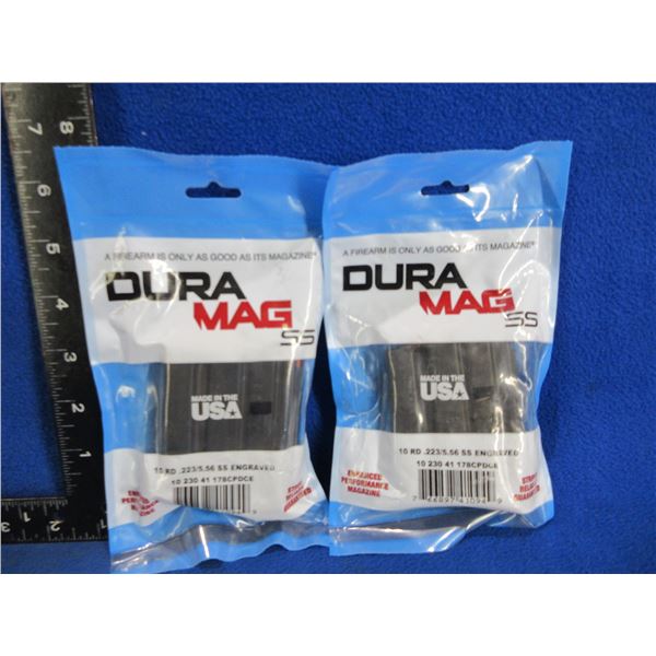 NEW - 2 - .223/5.56 SS AR-15 Dura Mag - 10 Round Magazines