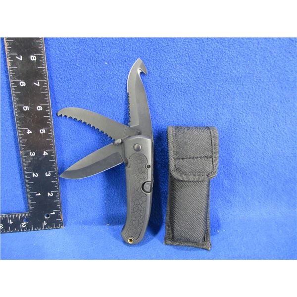 NEW - 3 Blade Utility Knife with Sheath