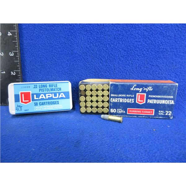 22 LR Lapua Cartridges (Pick Up or Ship by UPS Only) - 2 Boxes of 50
