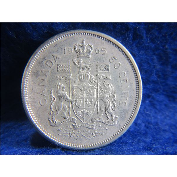 1965 Canadian 50 Cent Coin - .800 Silver