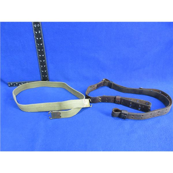 2 Slings - Complete Military Leather Sling and a Web Sling