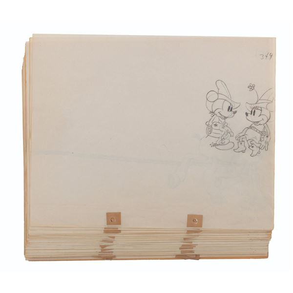 A Collection of "Two Gun Mickey" Original Production Drawings.