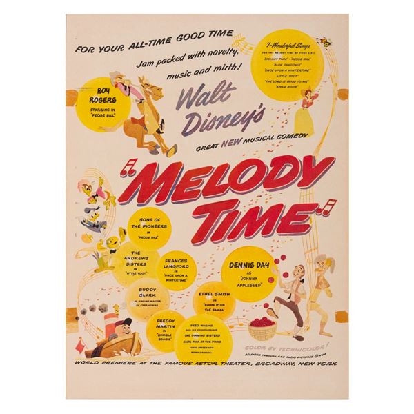 A Walt Disney's "Melody Time" Print Ad.