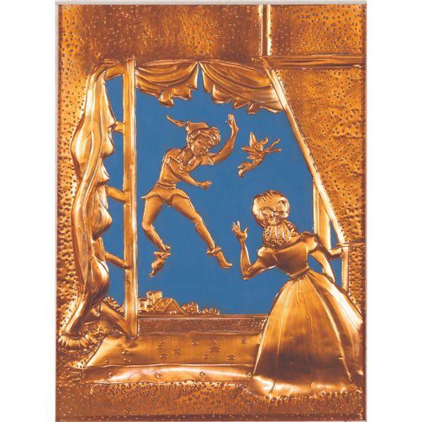 "Peter Pan" Hand-Punched Copper Wall Art.