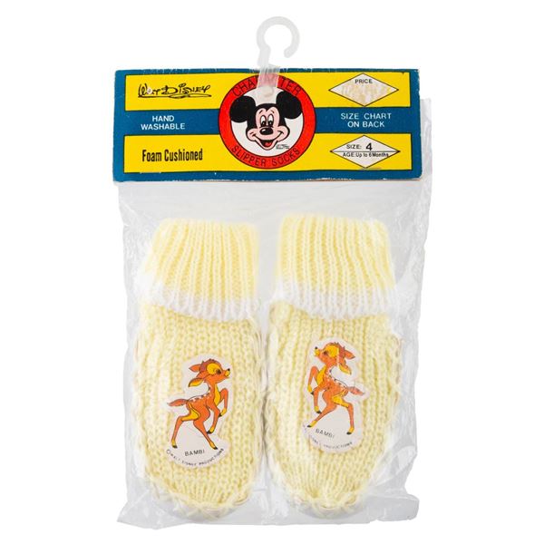 A Pair of Mickey Mouse Character Bambi Slipper Socks.